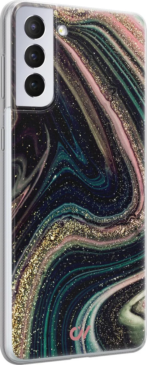 Casevibes Galaxy S21 Hoesje - Marble Twilight - Multi