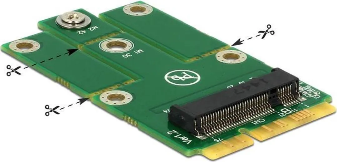 Delock MiniPCIe naar M.2 NGFF Adapter - Groen - afbeelding 3 van 3