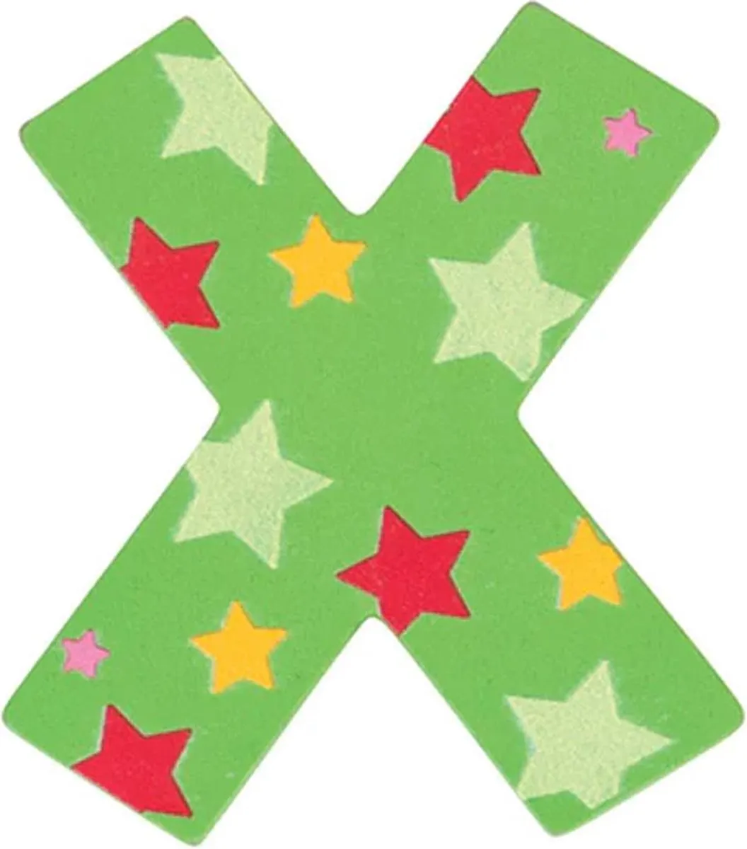 BIGJIGS Decoratieletter Hout X 7cm - Groen