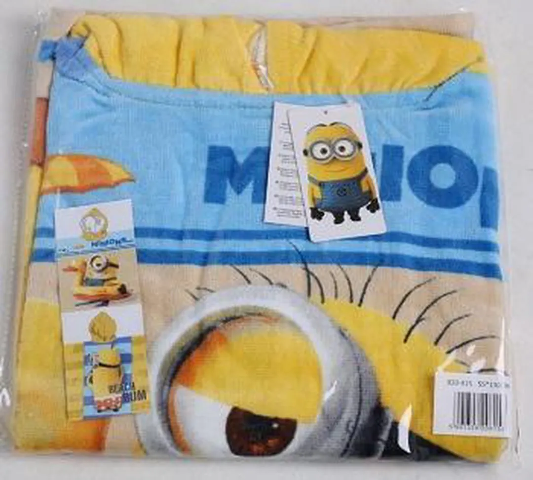 Disney Minions Badponcho - Blauw/Geel - 2-3 jaar
