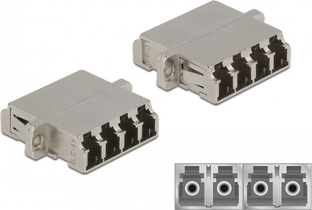 Delock LC Quad LC Quad Optische Vezelkoppeling Single Modus Metaal
