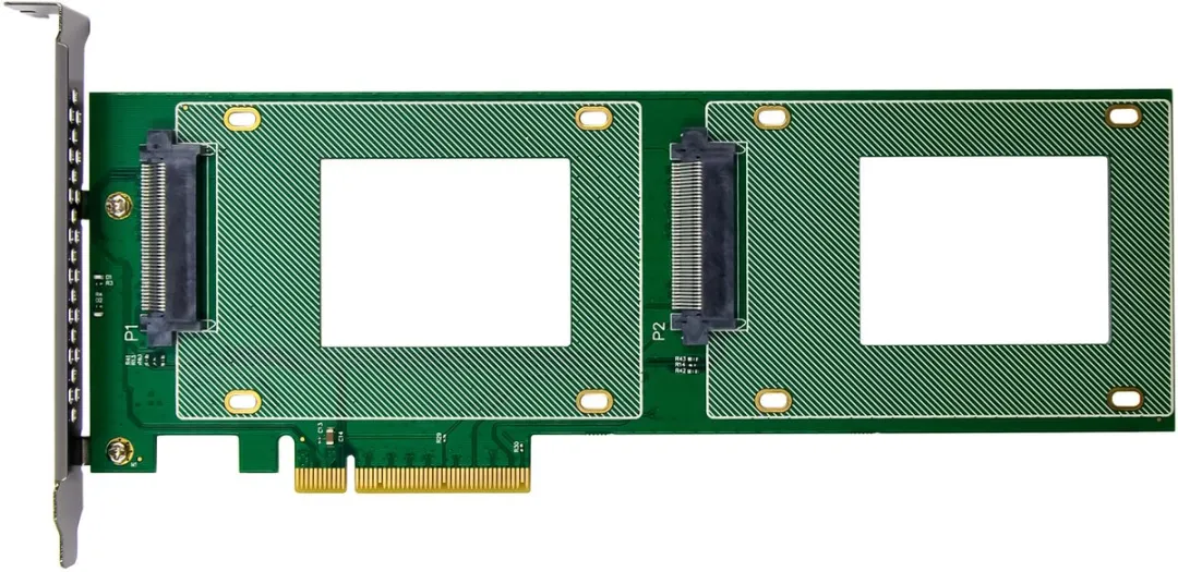 InLine PCIe Kaart naar 2x U.2 NVMe SFF-8639 - Bifurcatie