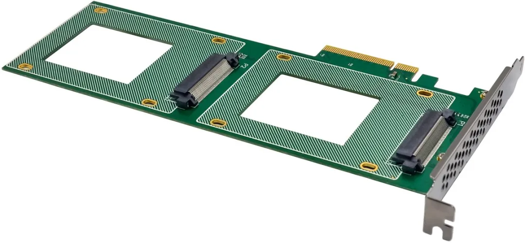 InLine PCIe Kaart naar 2x U.2 NVMe SFF-8639 - Bifurcatie