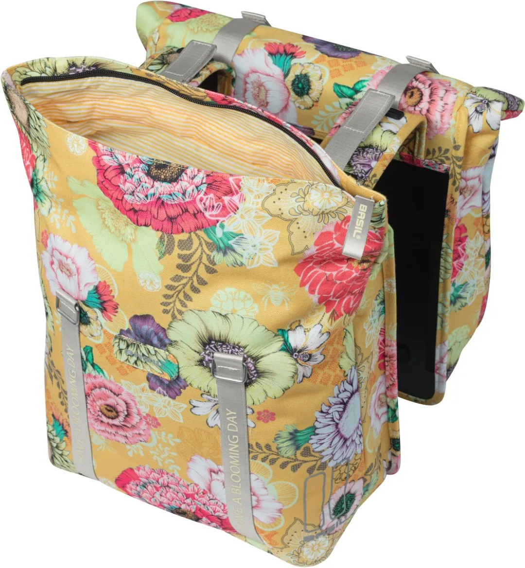 Basil Bloom Field Dubbele Fietstas 28L - Geel