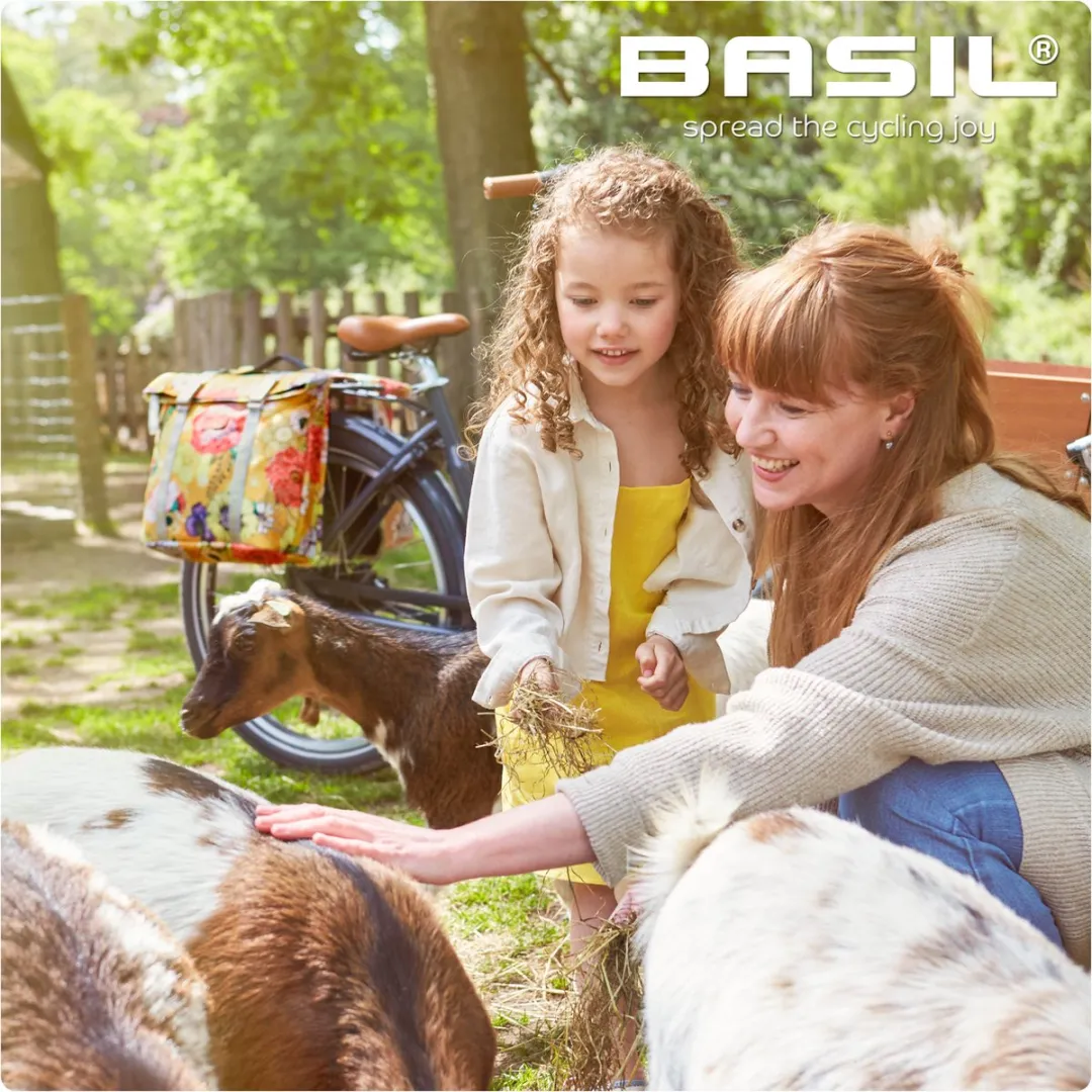 Basil Bloom Field Dubbele Fietstas 28L - Geel