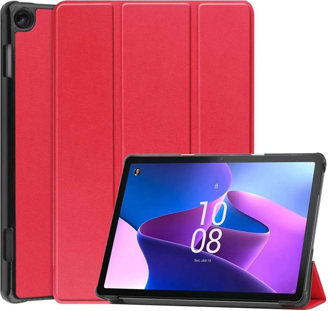 Just in Case Cazy Lenovo Tab M10 (3rd Gen) TriFold Bookcase Hoes - Rood