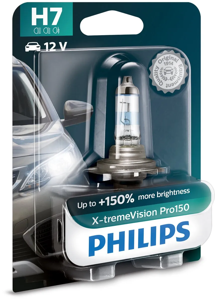 Philips H7 X-tremeVision Pro150 Reservelamp 55W - Transparant