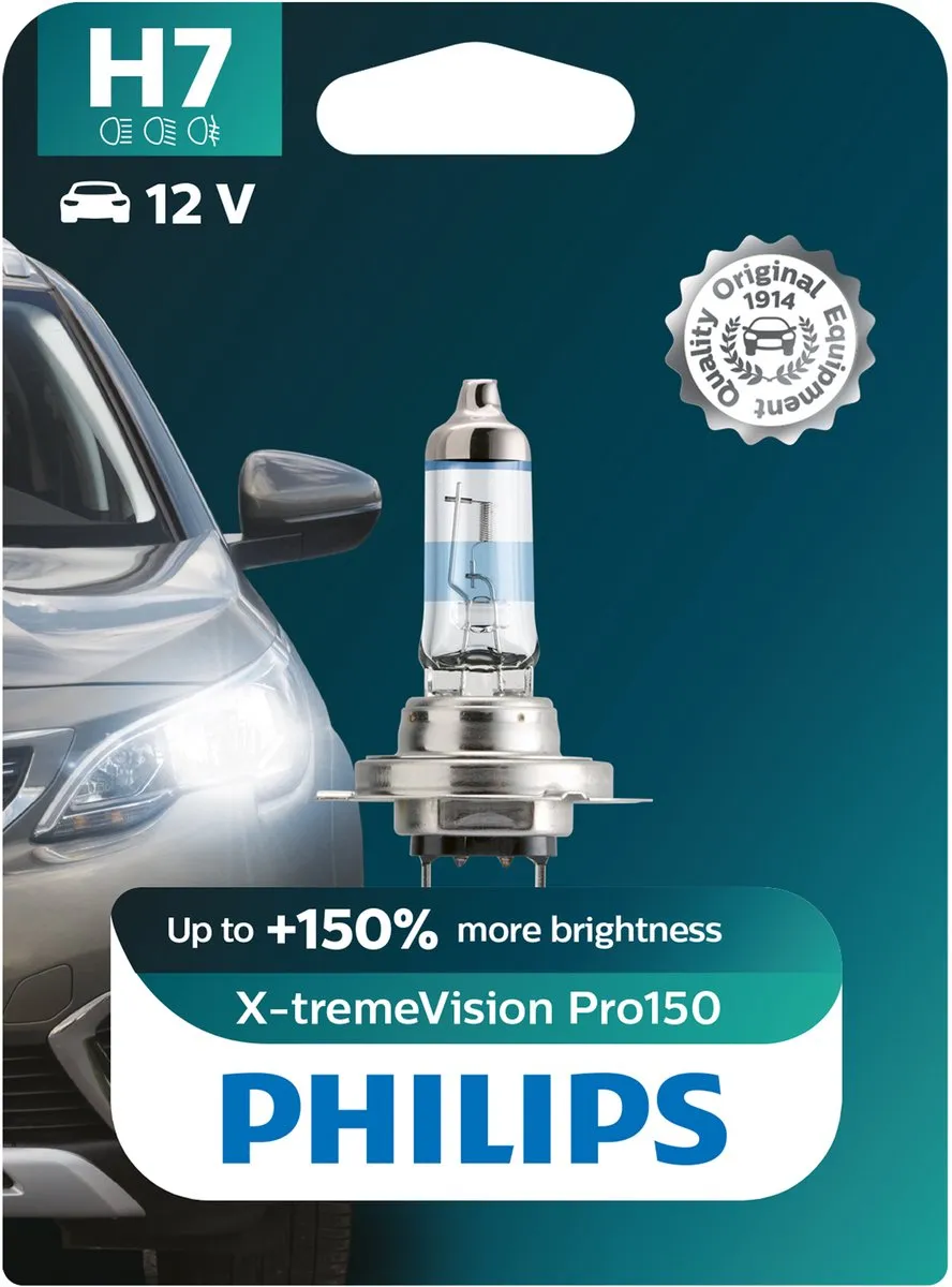 Philips H7 X-tremeVision Pro150 Reservelamp 55W - Transparant