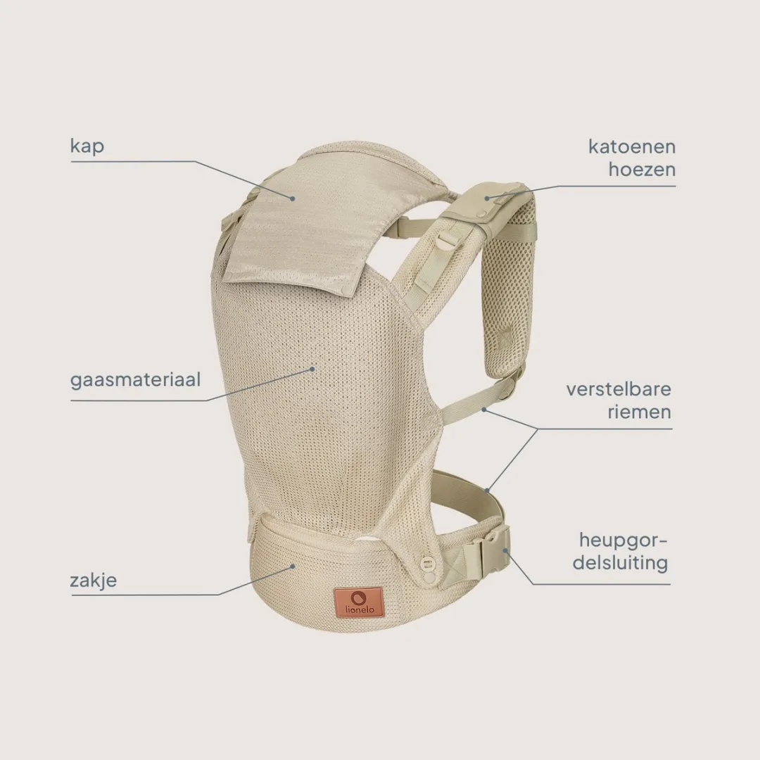 Lionelo Margareet Air Draagzak - 3 Posities - 4mnd-20kg - Zwart