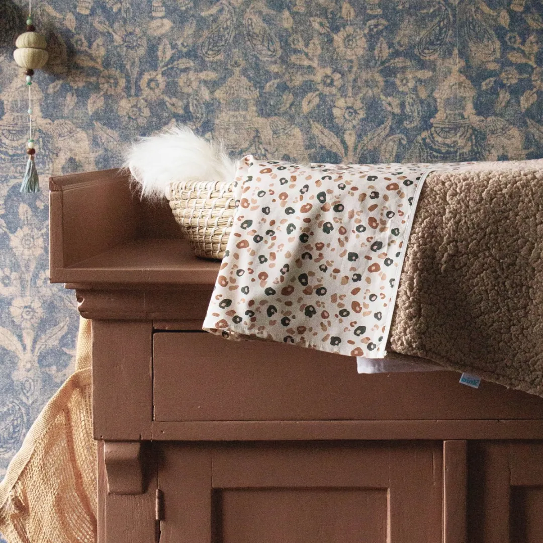 BINK Bedding Wieglaken Leopard 75x100 - Bruin/Wit