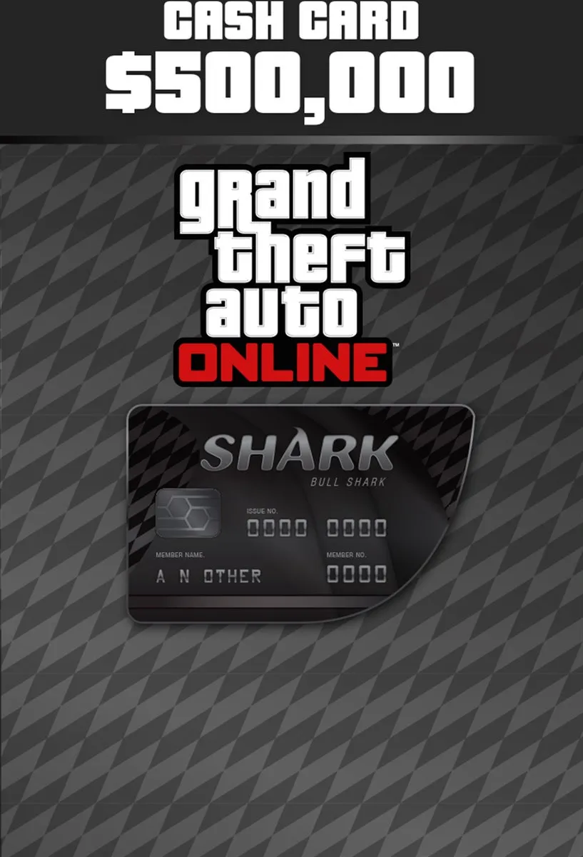Rockstar Grand Theft Auto V Bull Shark Cash Card Xbox One - $500.000