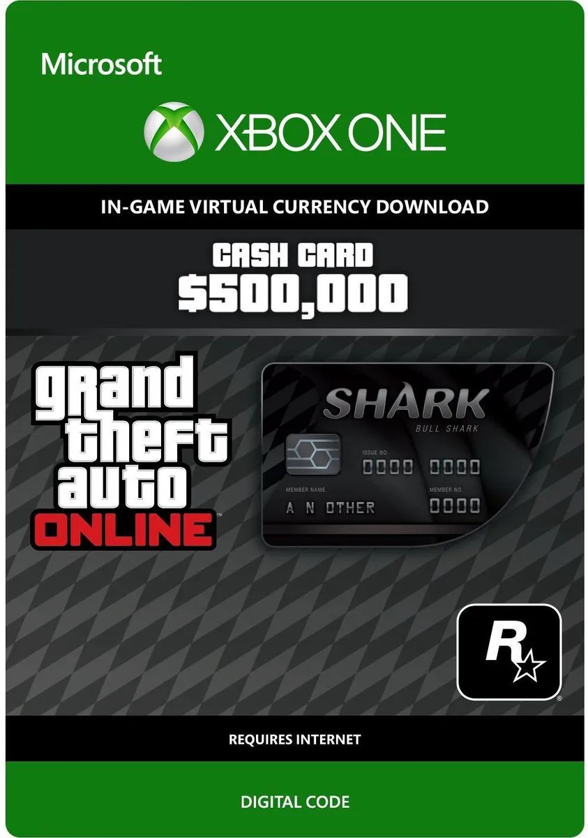 Rockstar Grand Theft Auto V Bull Shark Cash Card Xbox One