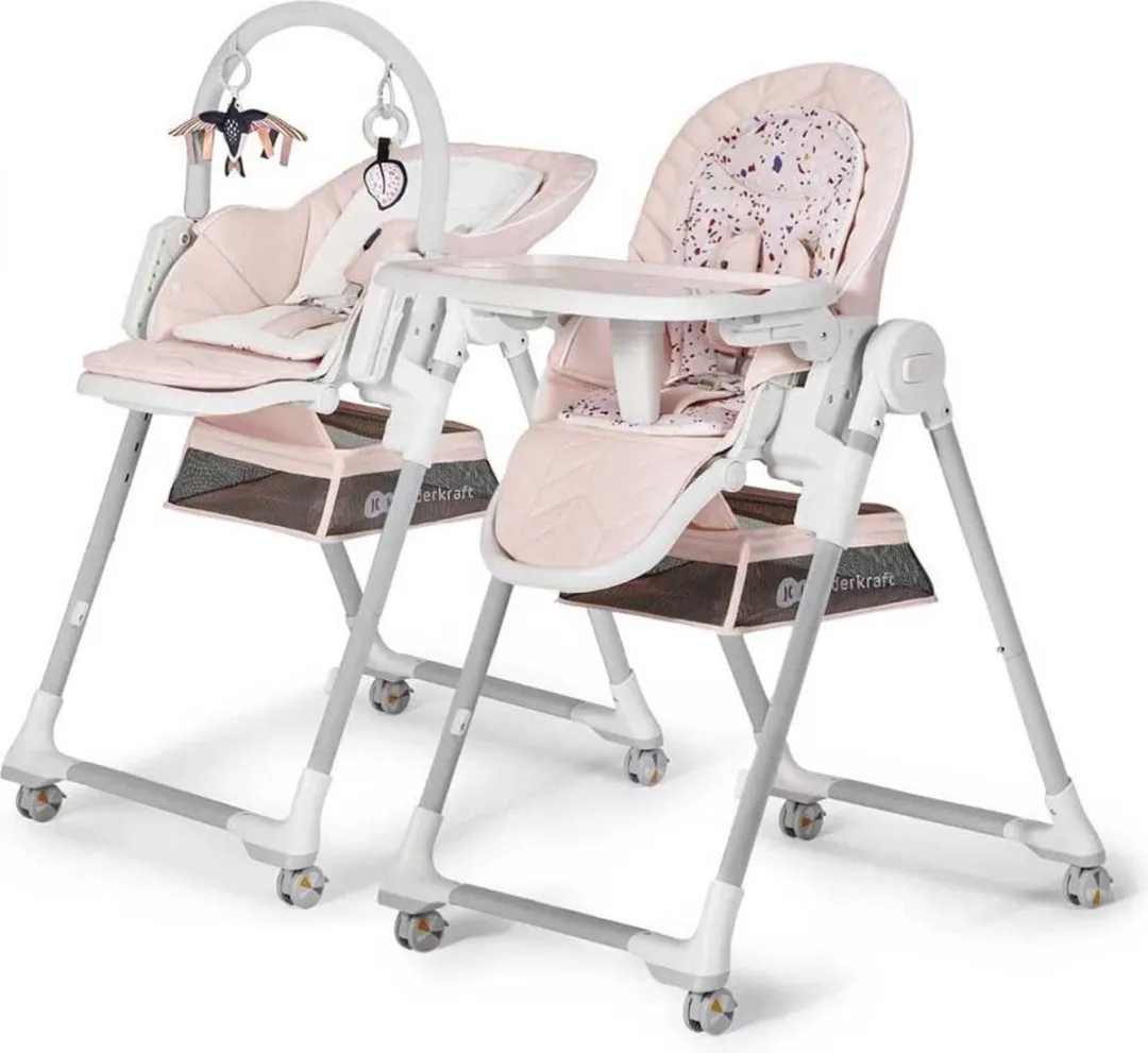 KinderKraft LASTREE 2-in-1 Wip- en Kinderstoel Roze