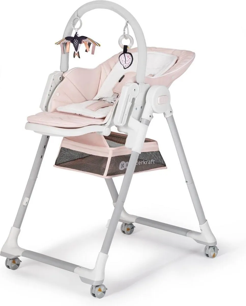 KinderKraft LASTREE 2-in-1 Wip- en Kinderstoel Roze