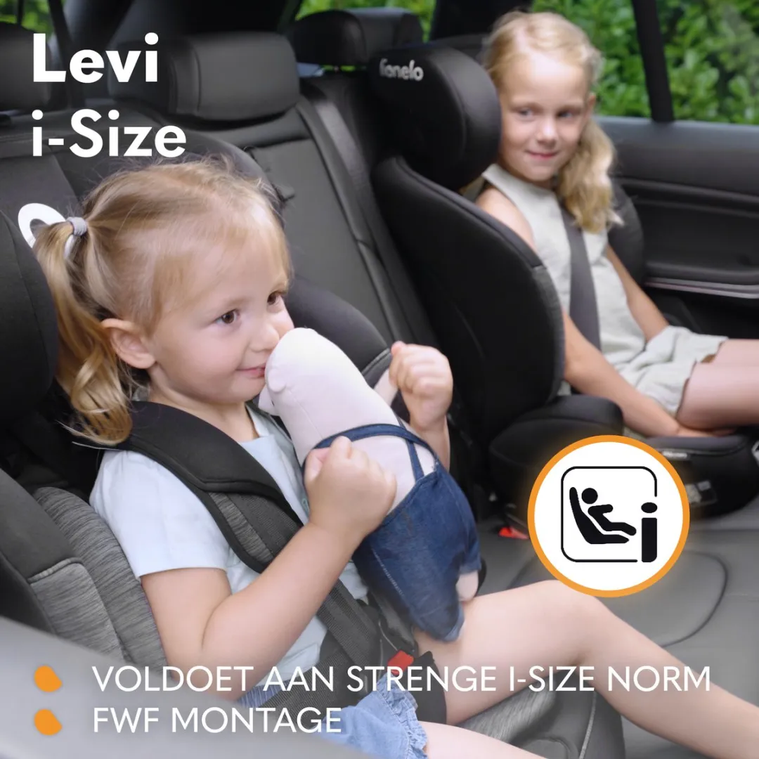 Lionelo Levi i-Size Autostoel 76-150cm - 9-36kg - Zwart/Rood