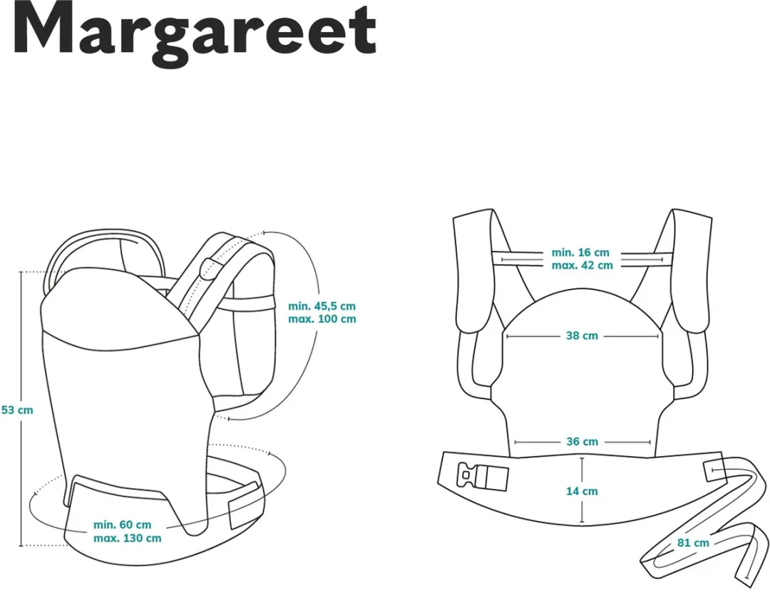 Lionelo Margareet Draagzak 3 Posities 4-20kg - Grijs