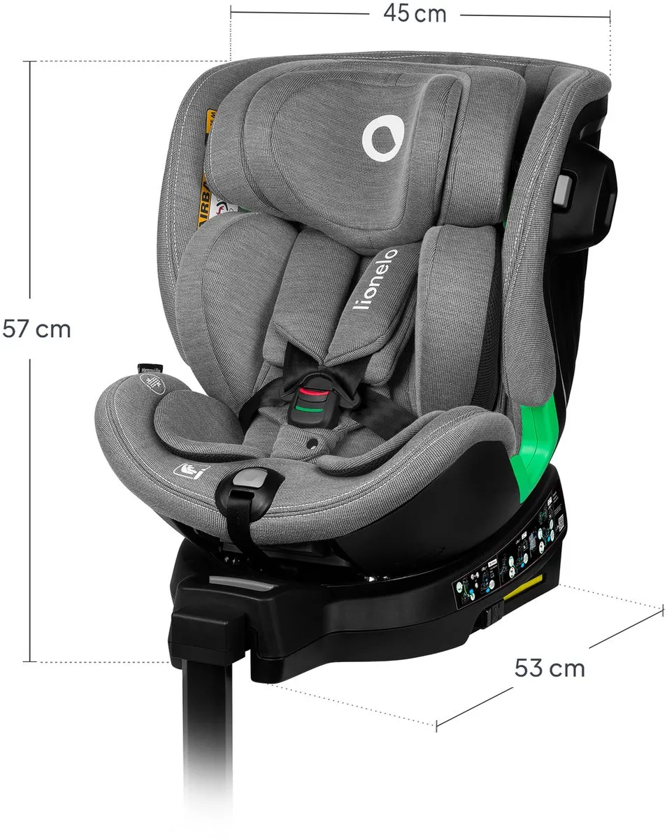 Lionelo - Harmony i-Size - autostoel - 360' draaibare basis - brede zitting - Achterwaarts gericht tot 105 cm (18 kg)