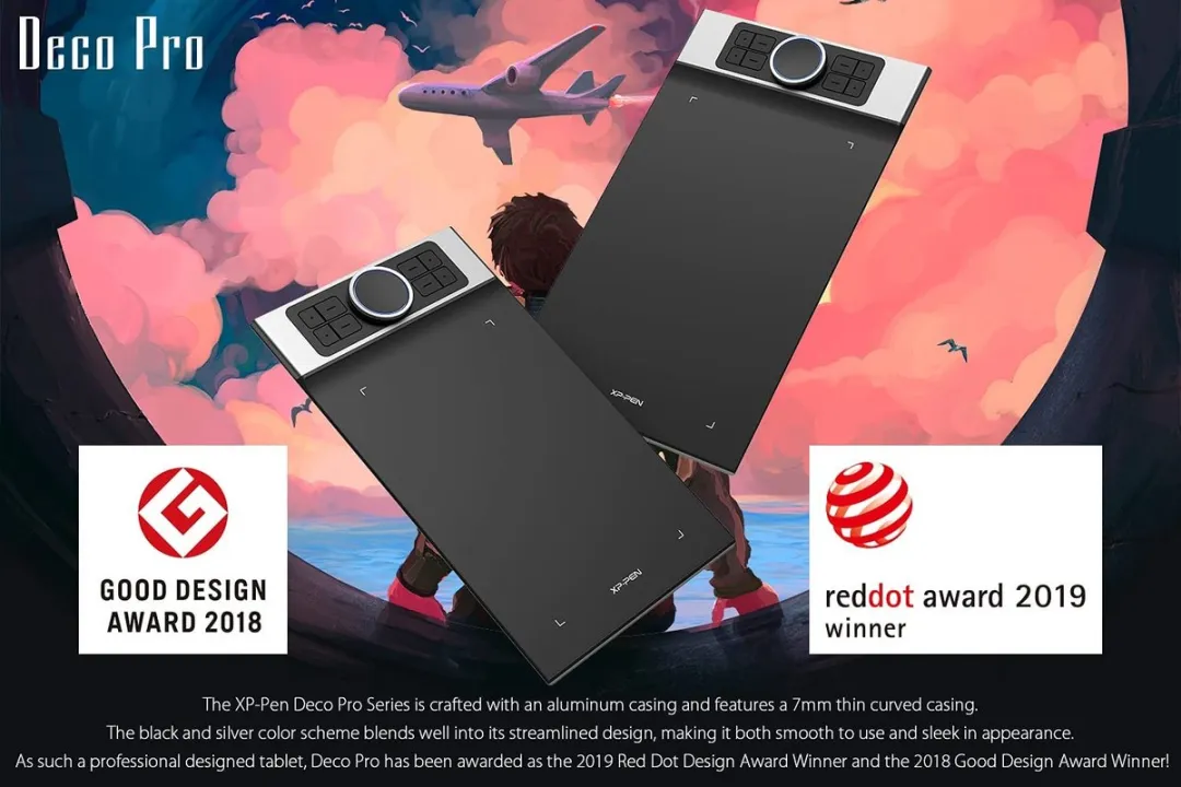 XPPen Deco Pro M - Tekentablet- 11x6 Inch - 8192 Niveaus Stylus