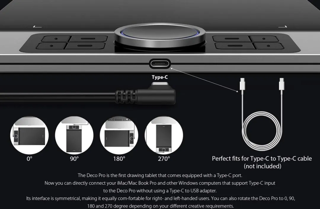 XPPen Deco Pro M - Tekentablet- 11x6 Inch - 8192 Niveaus Stylus
