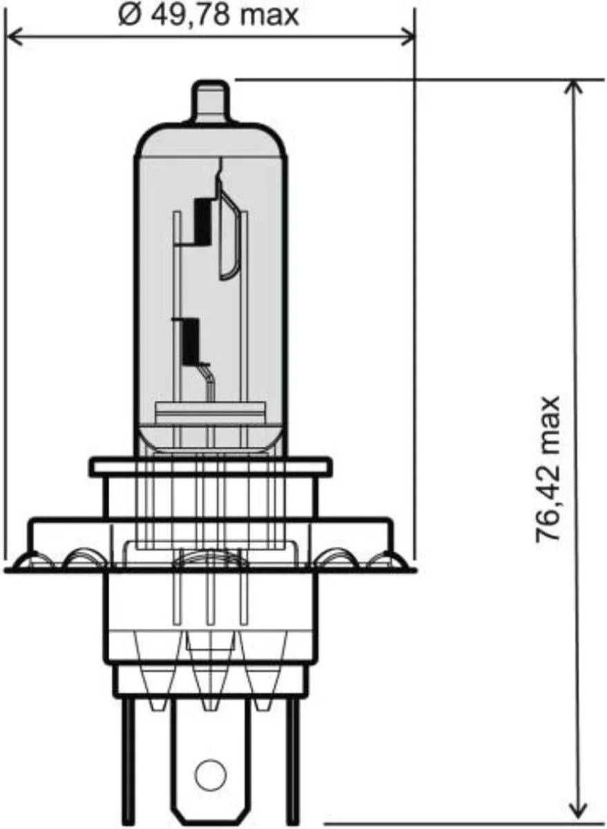 Bosch H4 Halogeen Verstraler 55W - Wit