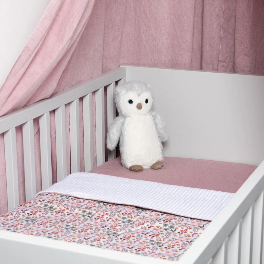 BINK Bedding Dekbedovertrek Dees Ledikant 135x100cm - Oudroze