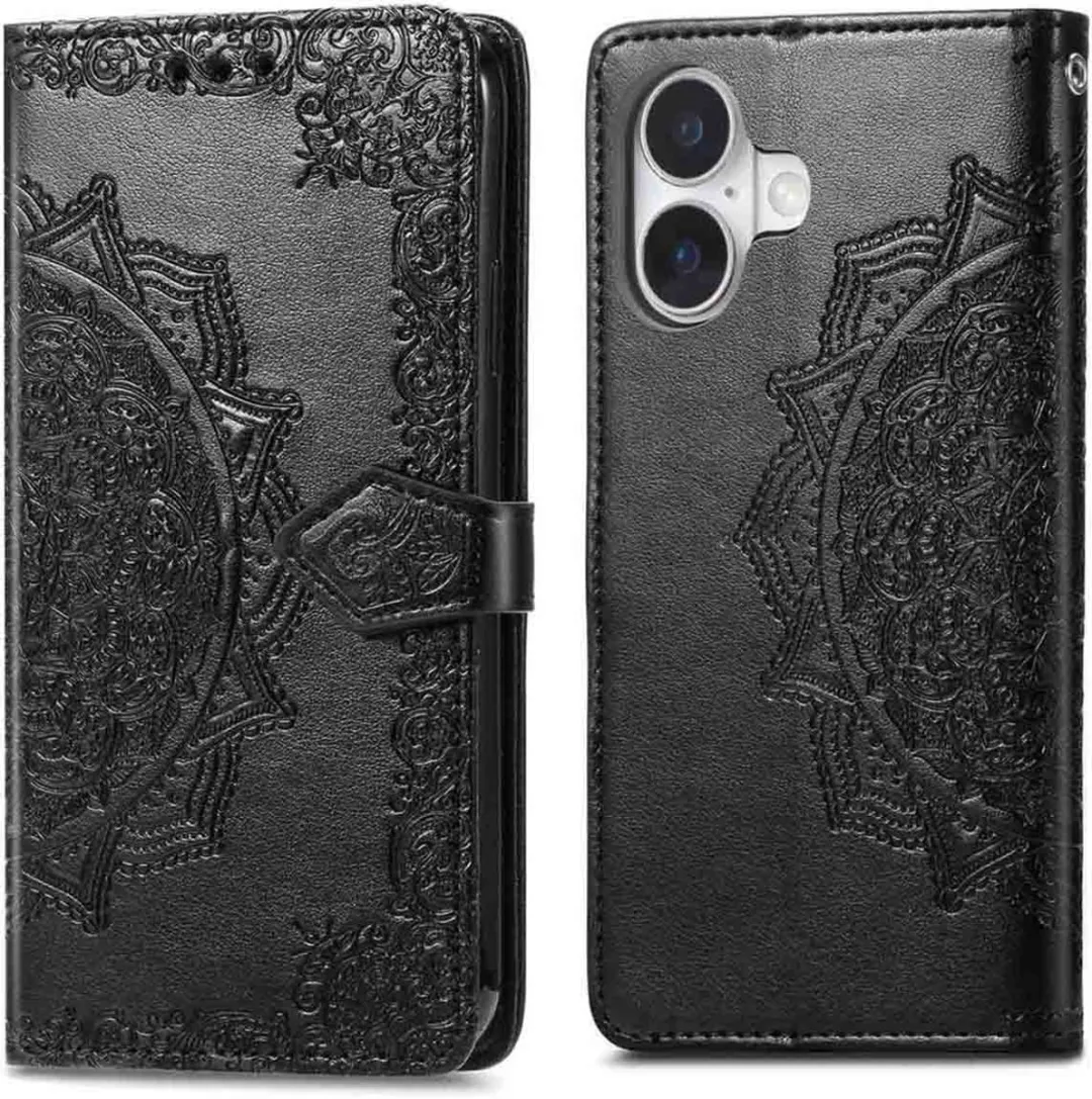 Imoshion iPhone 17 Hoesje - Mandala Bookcase - 3 Pasjes - Zwart