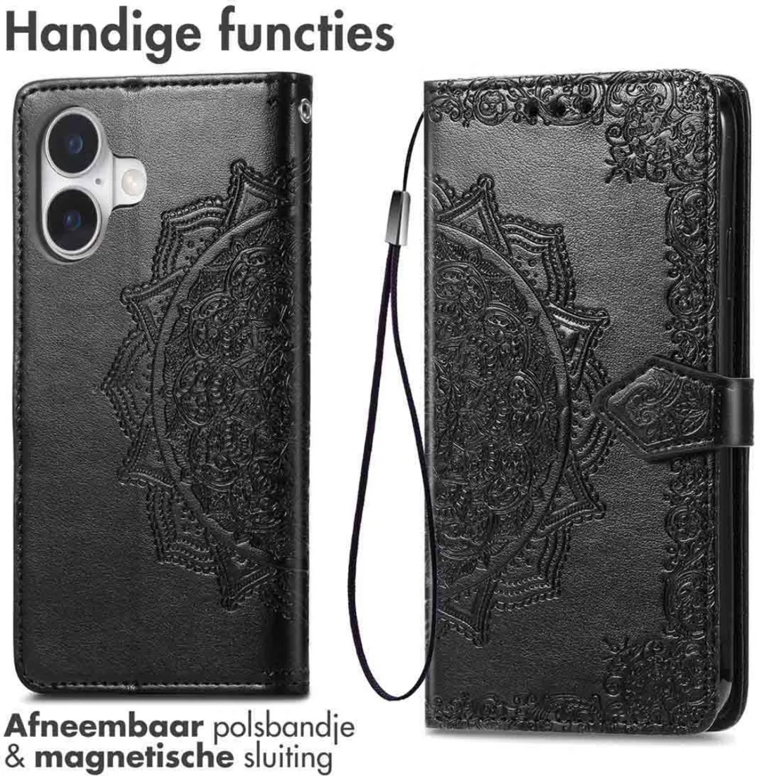Imoshion iPhone 17 Hoesje - Mandala Bookcase - 3 Pasjes - Zwart