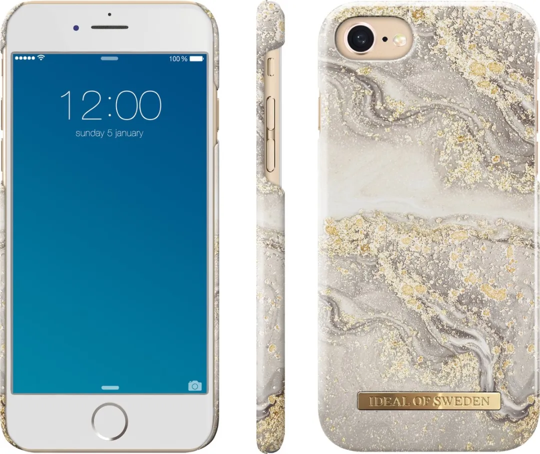 iDeal of Sweden iPhone SE2/8 Backcover - Sparkle Greige Marble - afbeelding 6 van 6