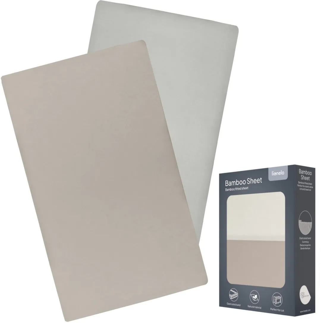 Lionelo Bamboe Lakenset 2x 118x60cm - Reisbedje - Beige