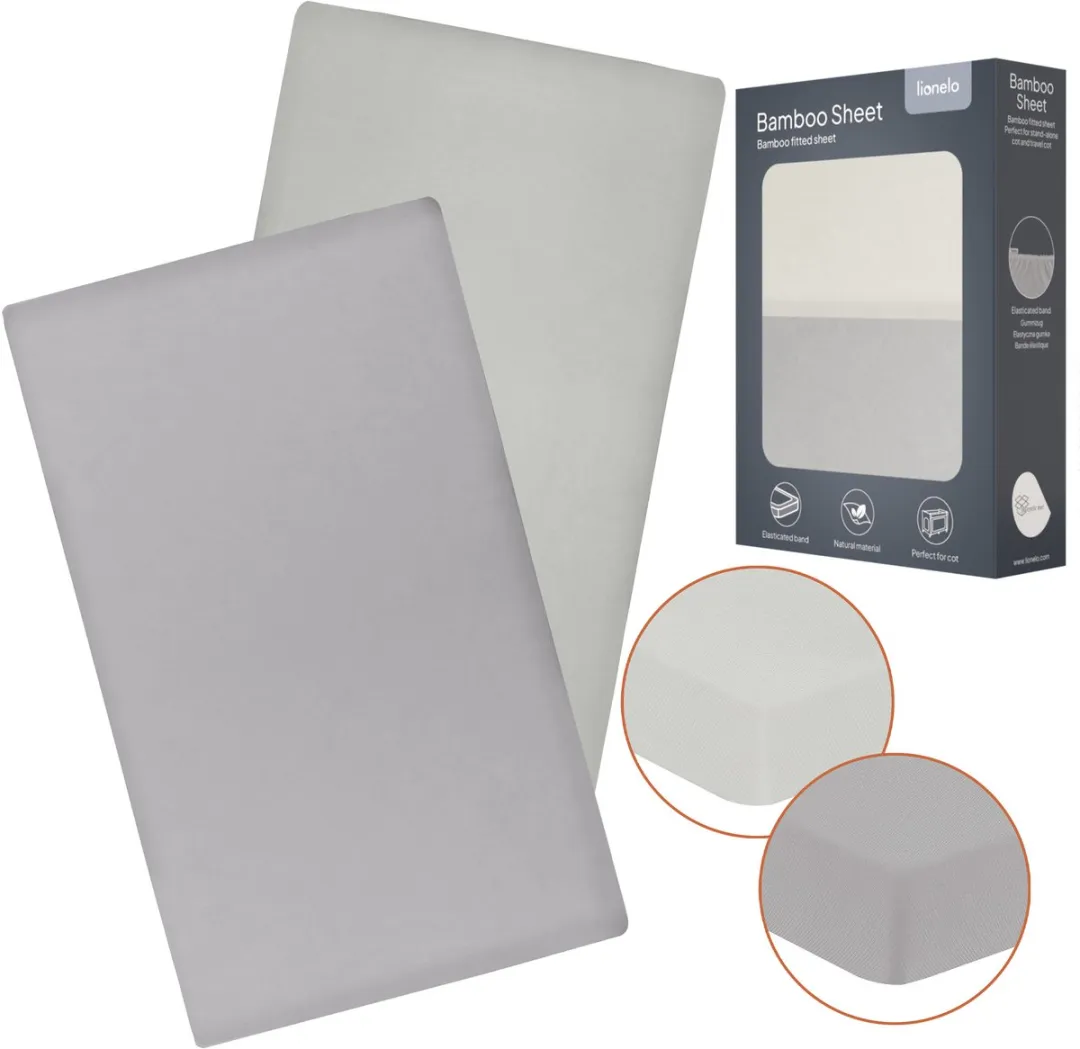 Lionelo Bamboe Lakenset 2x 118x60cm - Reisbedje - Beige