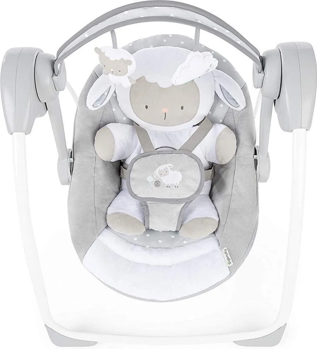 Bright Starts 0m Comfort 2 Go Babyschommel - Grijs/Wit