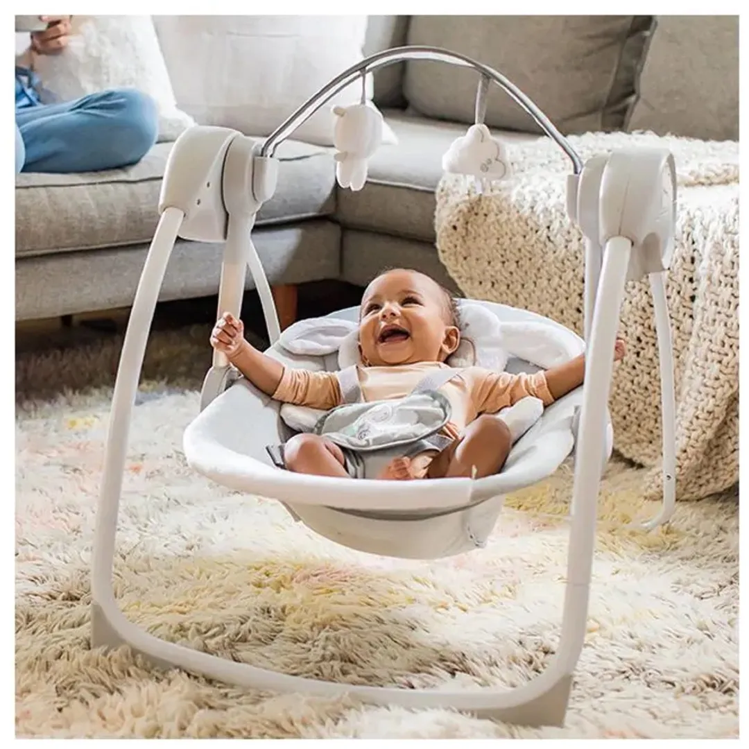 Bright Starts 0m Comfort 2 Go Babyschommel - Grijs/Wit