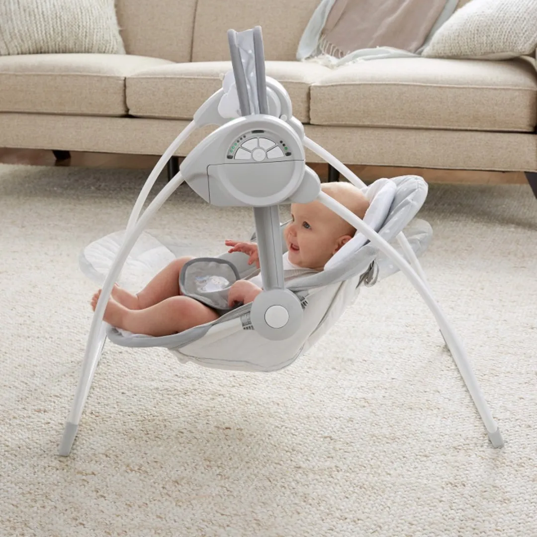 Bright Starts 0m Comfort 2 Go Babyschommel - Grijs/Wit