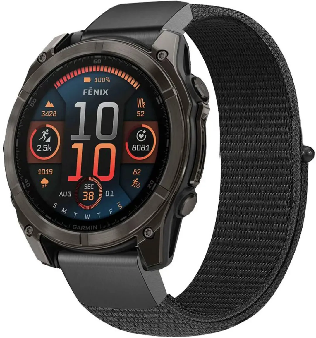 Imoshion Nylon Bandje Garmin 22mm - Zwart