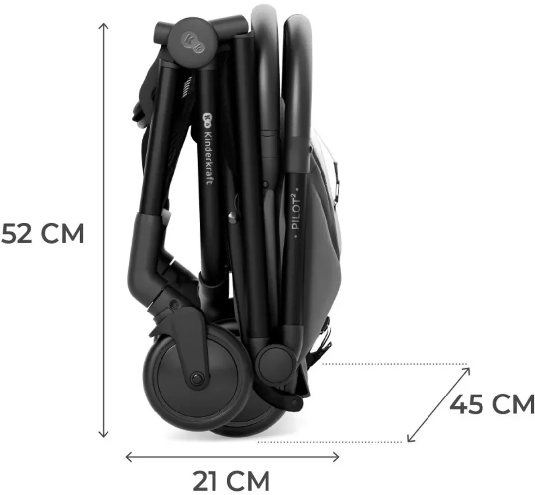 KinderKraft PILOT 2 Reisbabywagen - 8 kg - Lunar Black