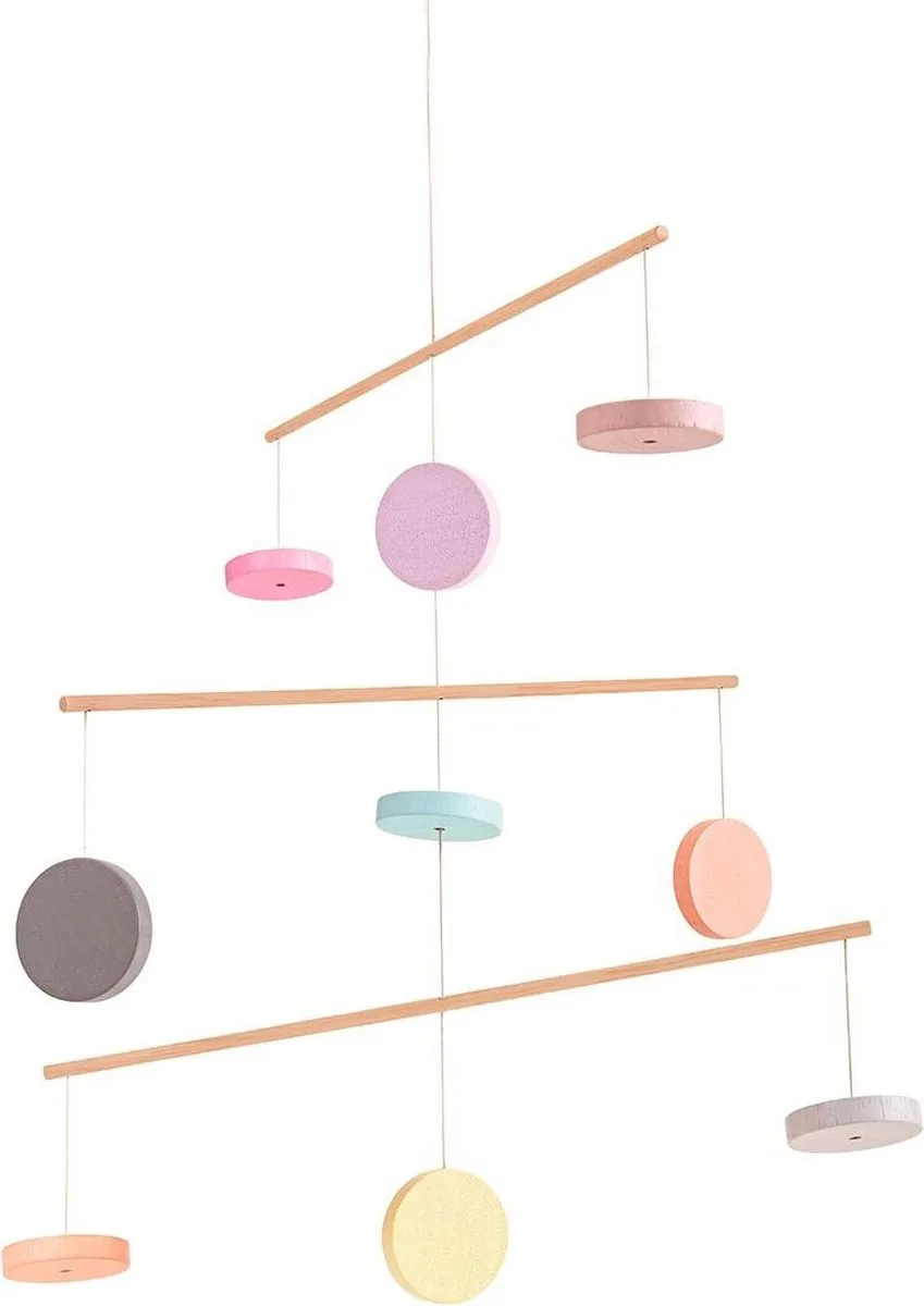 Plan Toys - babymobiel - Gekleurde Houten Cirkels