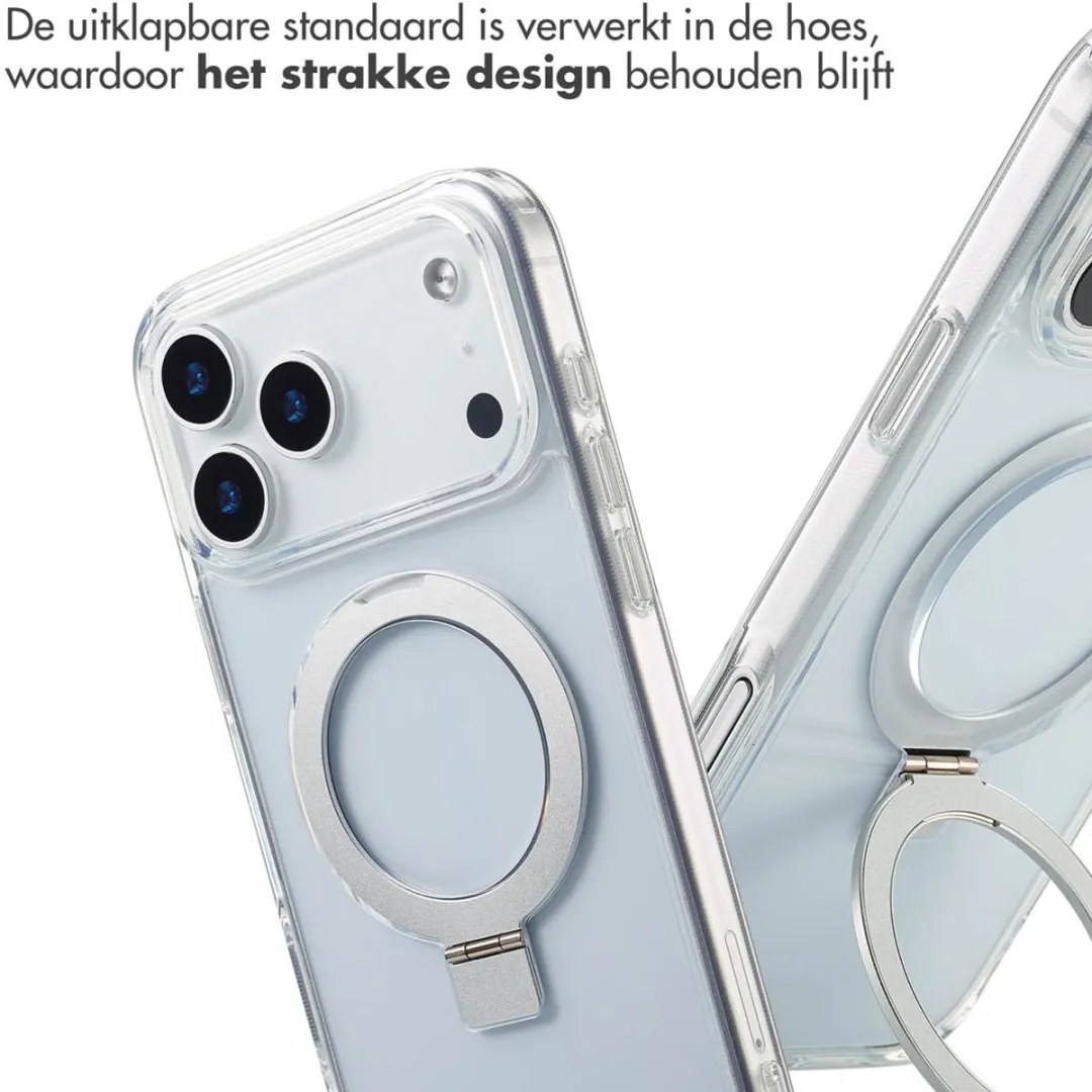 Accezz Hoesje iPhone 17 Pro Transparant - MagSafe Ringstand