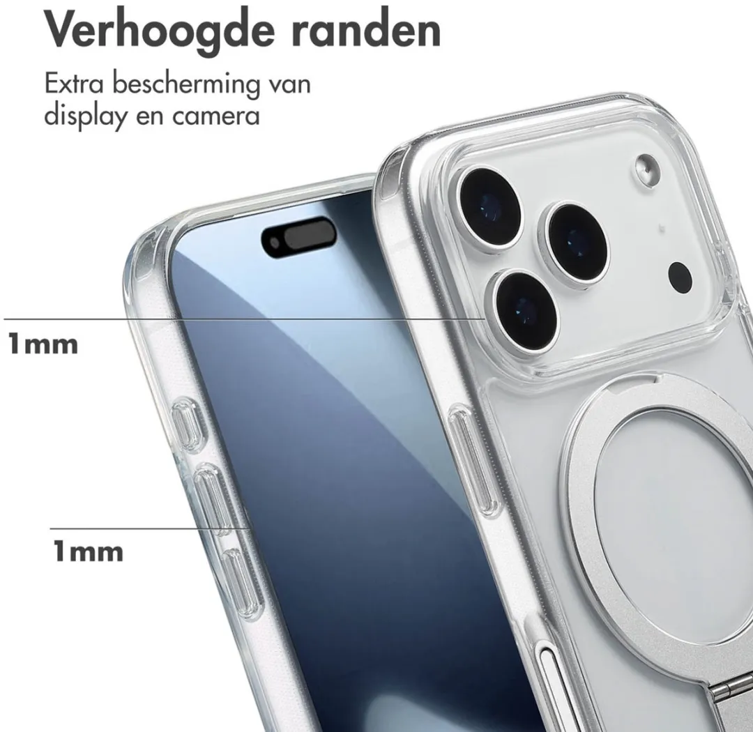 Accezz Hoesje iPhone 17 Pro Transparant - MagSafe Ringstand