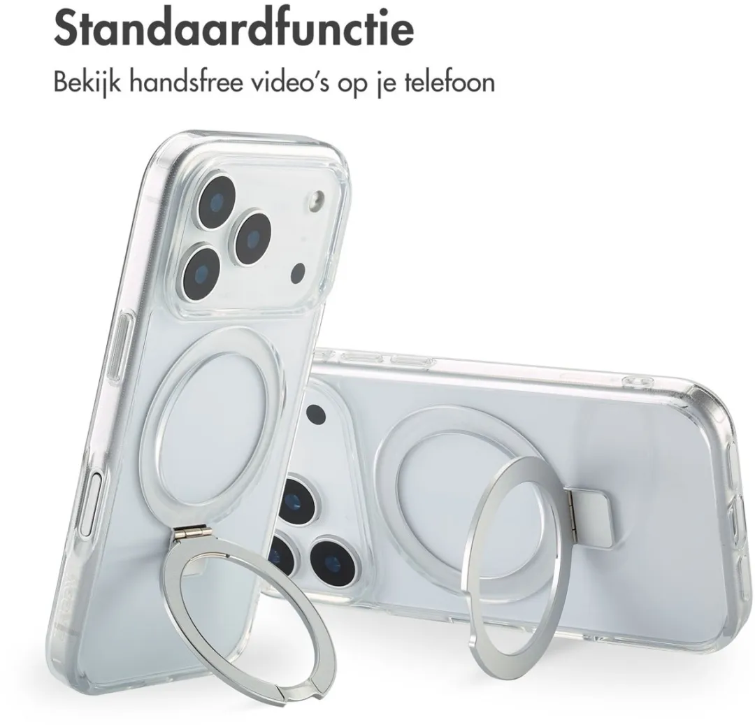 Accezz Hoesje iPhone 17 Pro Transparant - MagSafe Ringstand