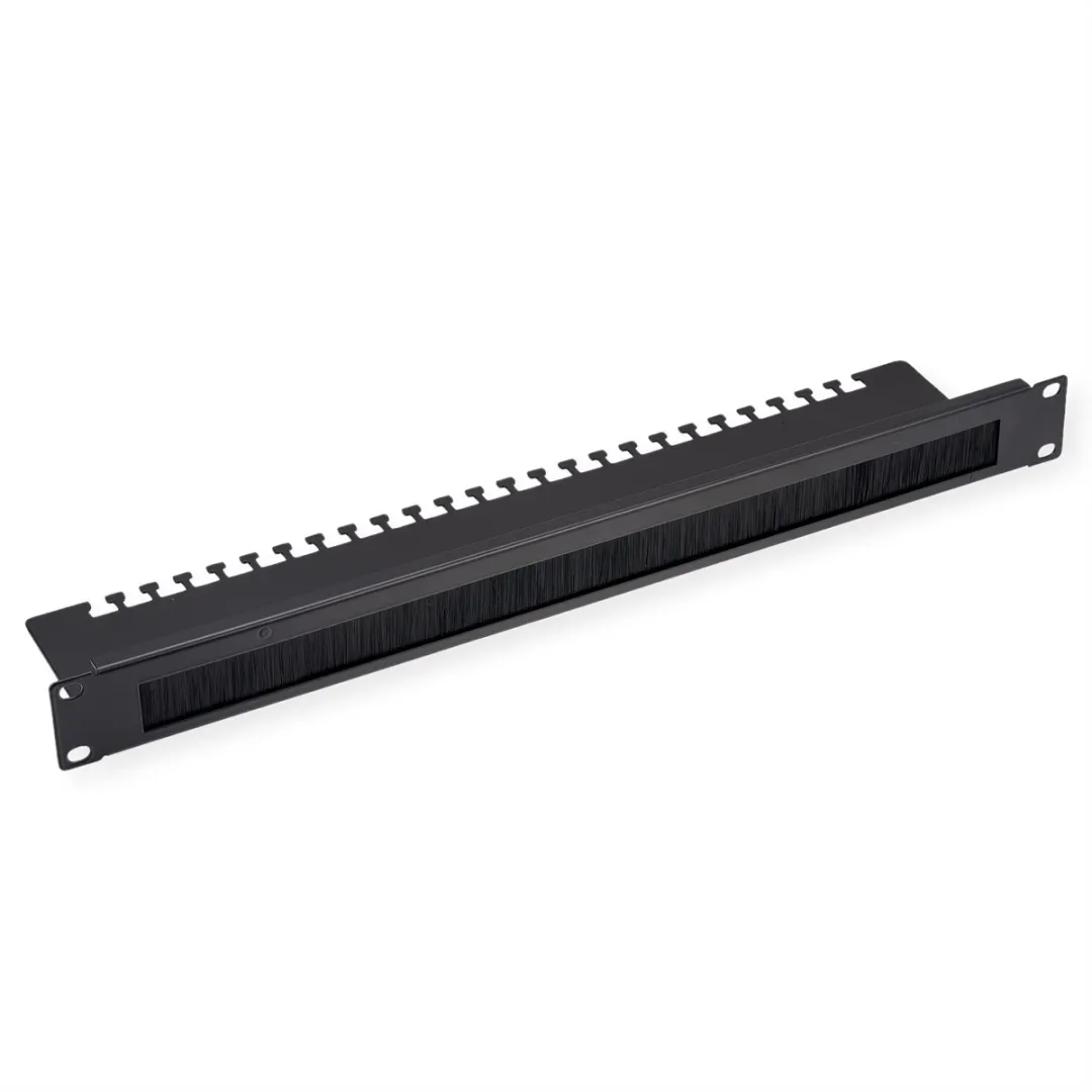 Value 19" Kabeldoorvoerstrook 1HE - zwart