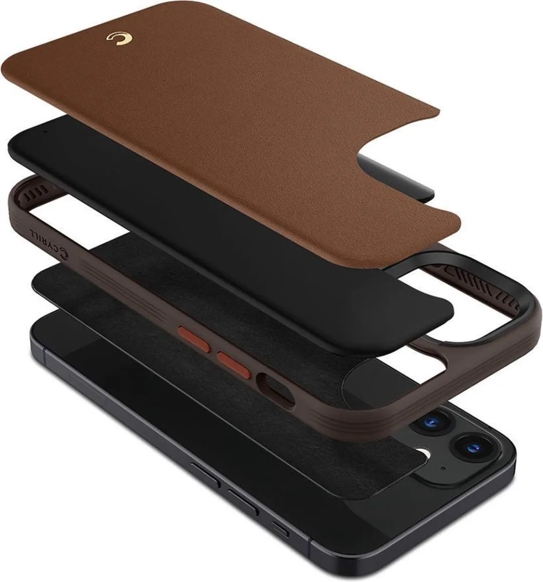 Spigen Ciel Leather Brick iPhone 12 Mini Hoesje - Zwart
