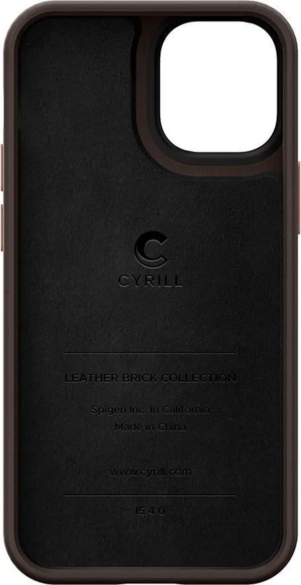 Spigen Ciel Leather Brick iPhone 12 Mini Hoesje - Zwart - afbeelding 6 van 6