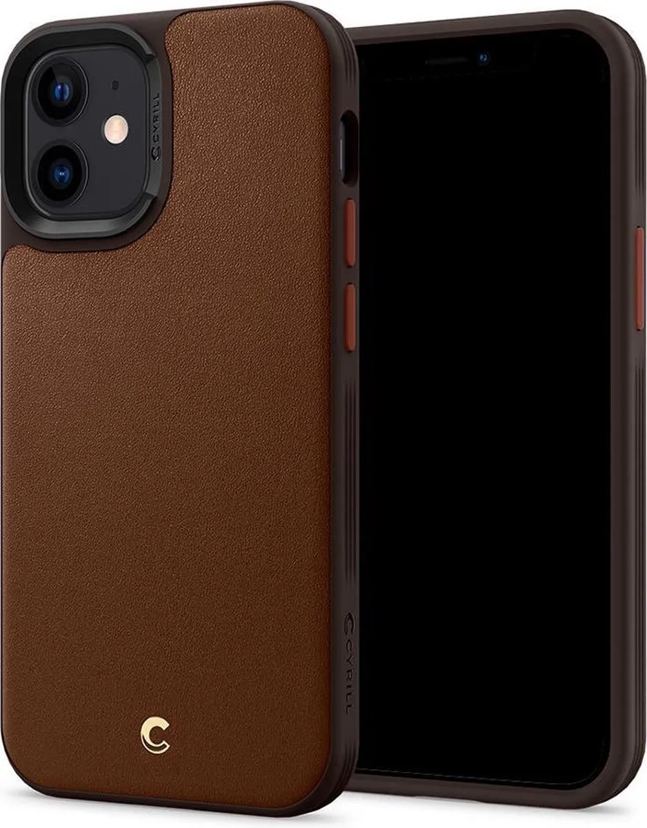 Spigen Ciel Leather Brick iPhone 12 Mini Hoesje - Zwart