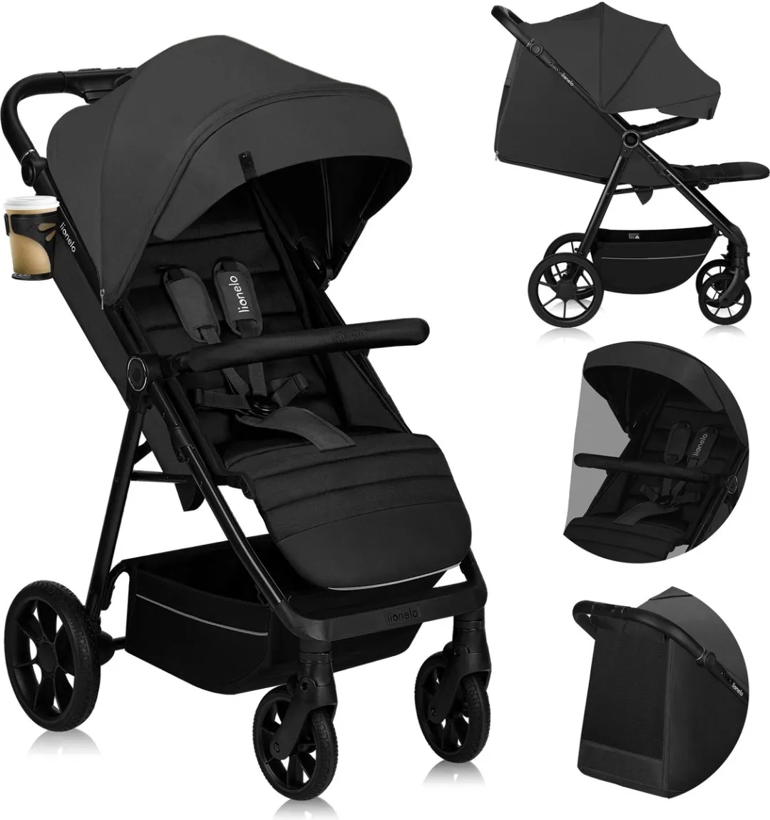 Lionelo Mira Kinderwagen - Groen - 22kg - Off-Road Wielen 360°