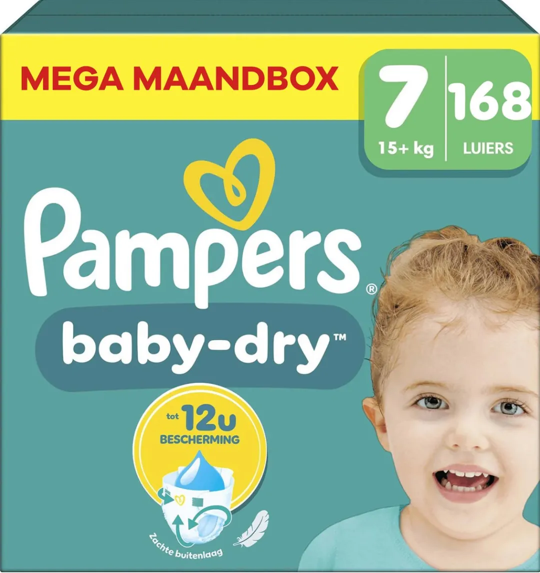 Pampers - Baby Dry - Maat 7 - Mega Maandbox - 168 stuks - 15+ KG
