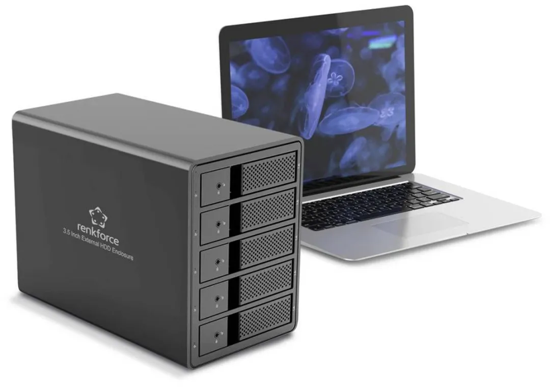 Renkforce RF-6647600 5-Bay 3.5" HDD Behuizing - USB 3.0 - Zwart - afbeelding 6 van 6