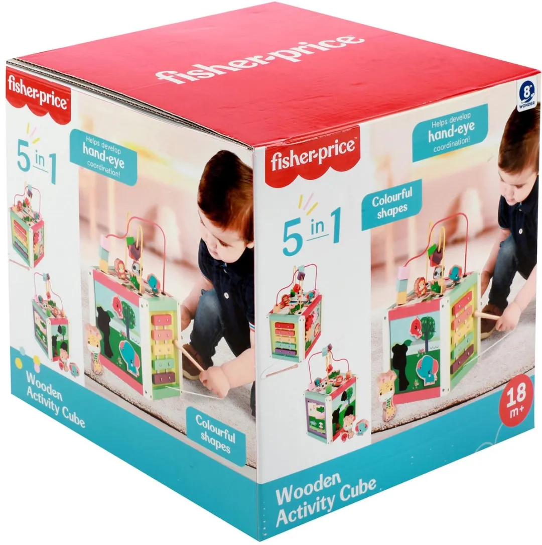 Fisher Price 5-in-1 Houten Activiteitenkubus