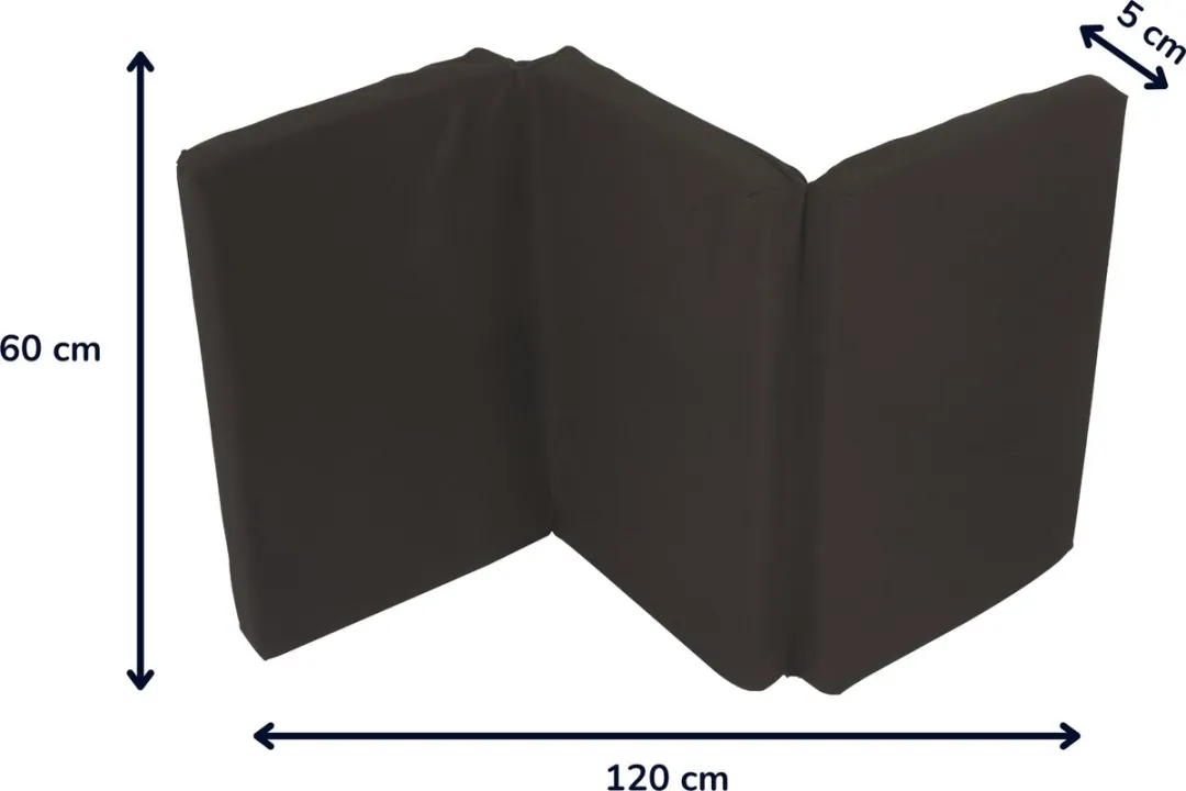 Nattou Reismatras Microvezel 120x60cm - Zwart