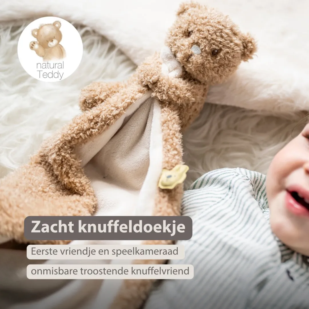 Nattou Teddy Baby Knuffeldoekje 27x27cm - Beige