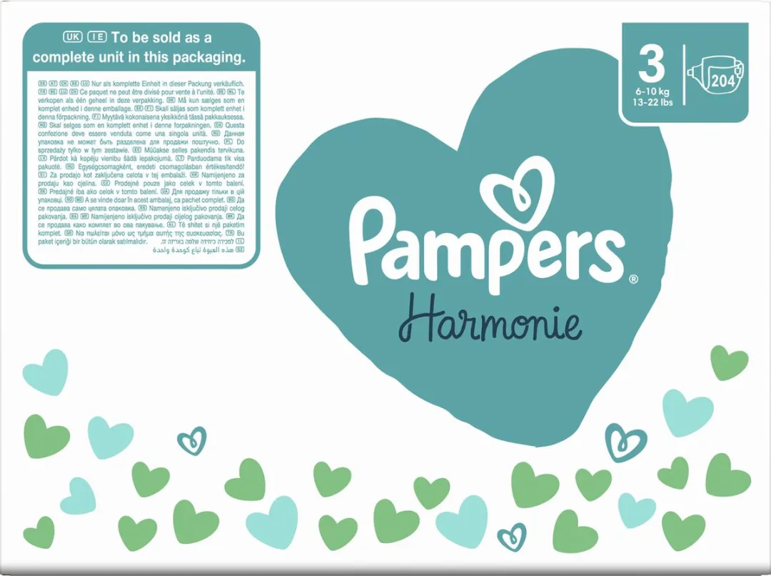 Pampers Harmonie Luiers Maat 3 204 Stuks